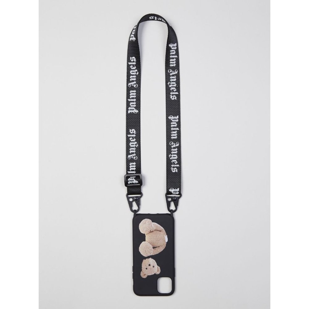 NEW $180 AUTHENTIC BLACK BROWN TEDDY BEAR IPHONE 11 PRO NECK CASE
